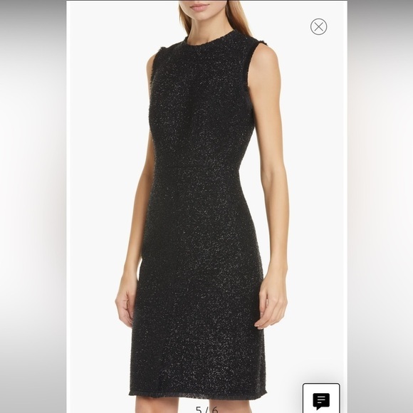 kate spade tinsel tweed sleeveless wool blend sheath dress 4 Black - Picture 2 of 6